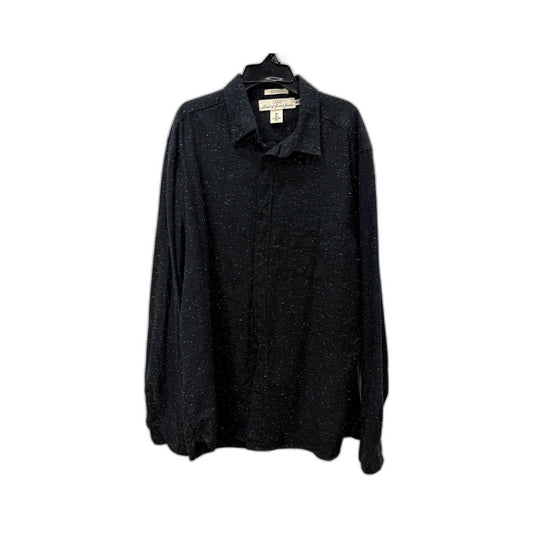 H&M Mens Relaxed Fit Pullover Sweatshirt in Black with Speckled Design, Size L