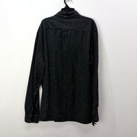 H&M Mens Relaxed Fit Pullover Sweatshirt in Black with Speckled Design, Size L