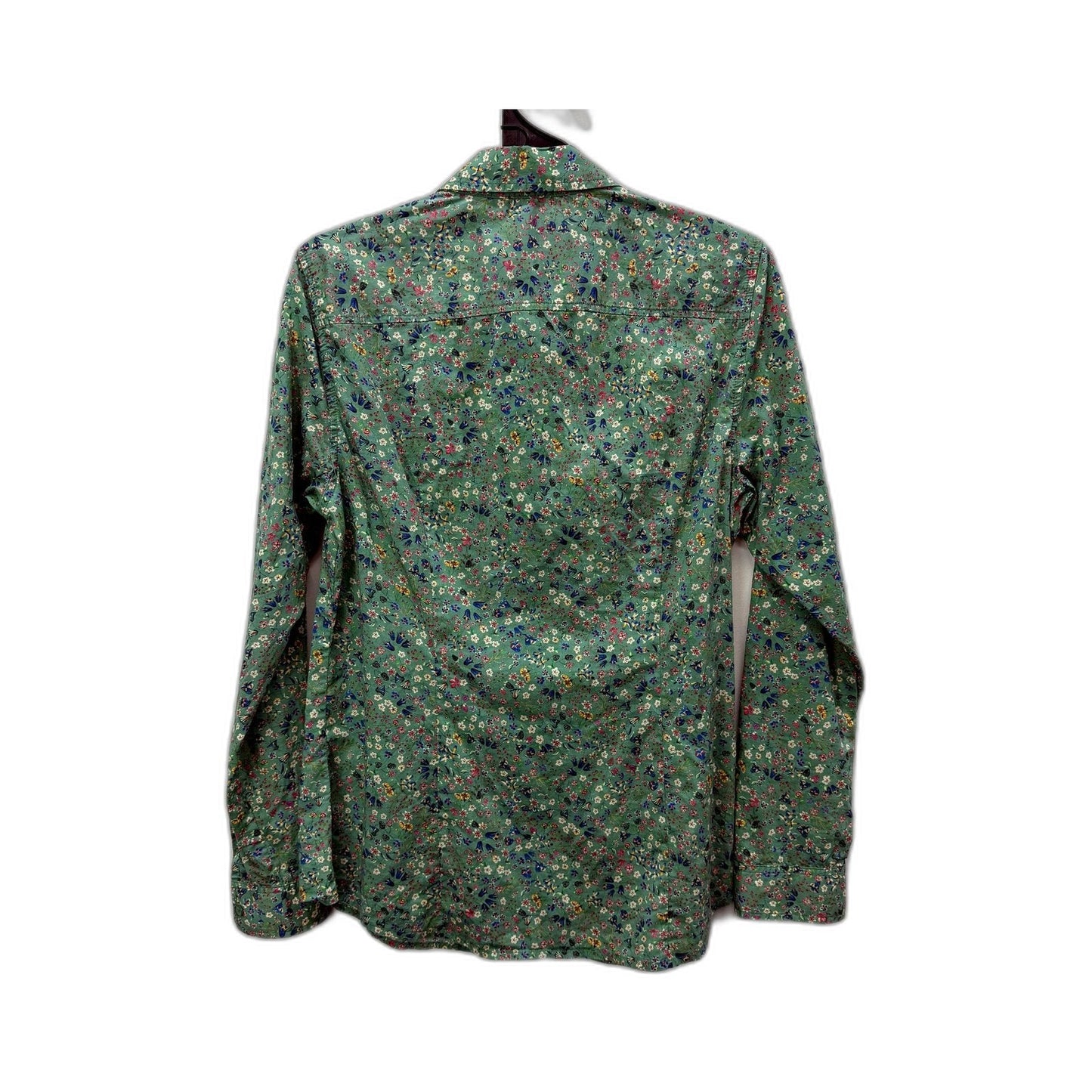 Sportscraft Womens Green Floral Button-Down Shirt Liberty Fabric Size 10