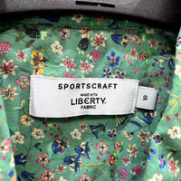 Sportscraft Womens Green Floral Button-Down Shirt Liberty Fabric Size 10