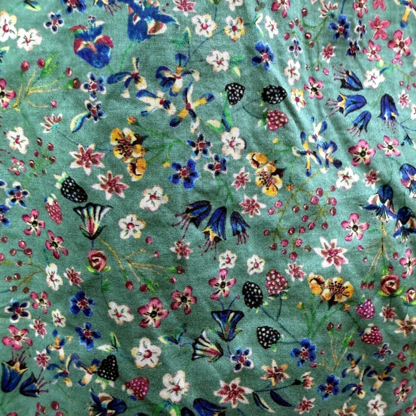 Sportscraft Womens Green Floral Button-Down Shirt Liberty Fabric Size 10