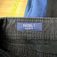 Atelier Gardeur Mens Black Cotton 5-Pocket Jeans, Size 32/32