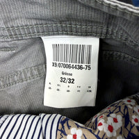 Gardeur Mens Gray Relaxed Fit Cotton Elastane Cargo Pants Size 32/32