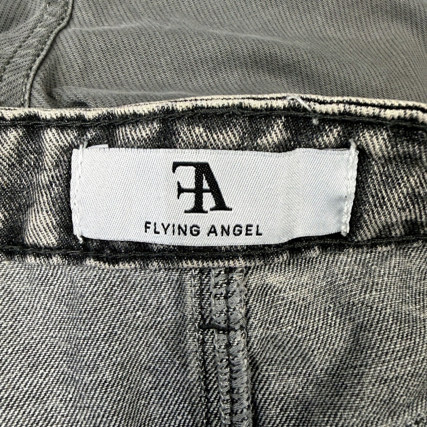 Flying Angel Womens Gray Straight Leg High Waisted Jeans by , Size 3/26