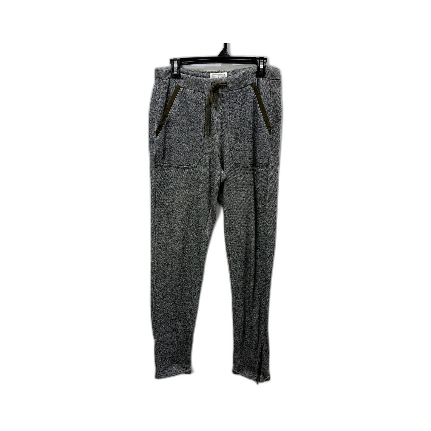 Country Road Womens Gray Sweatpants with Green Trim Casual Lounge Pants Size S