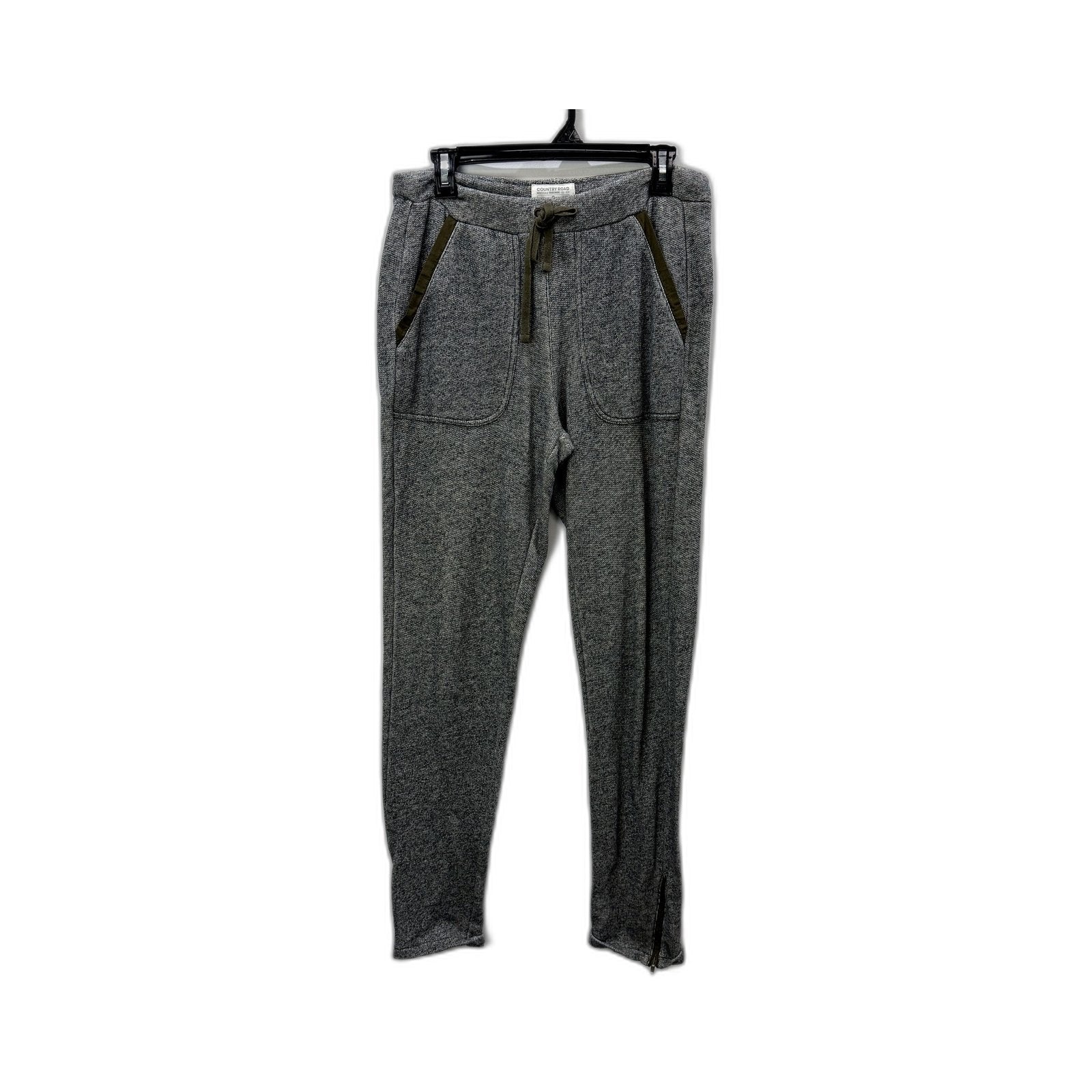 Country Road Womens Gray Sweatpants with Green Trim Casual Lounge Pants Size S