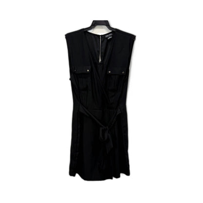 City Chic Womens Sleeveless Tie Waist Dress with Pockets Black Size XS