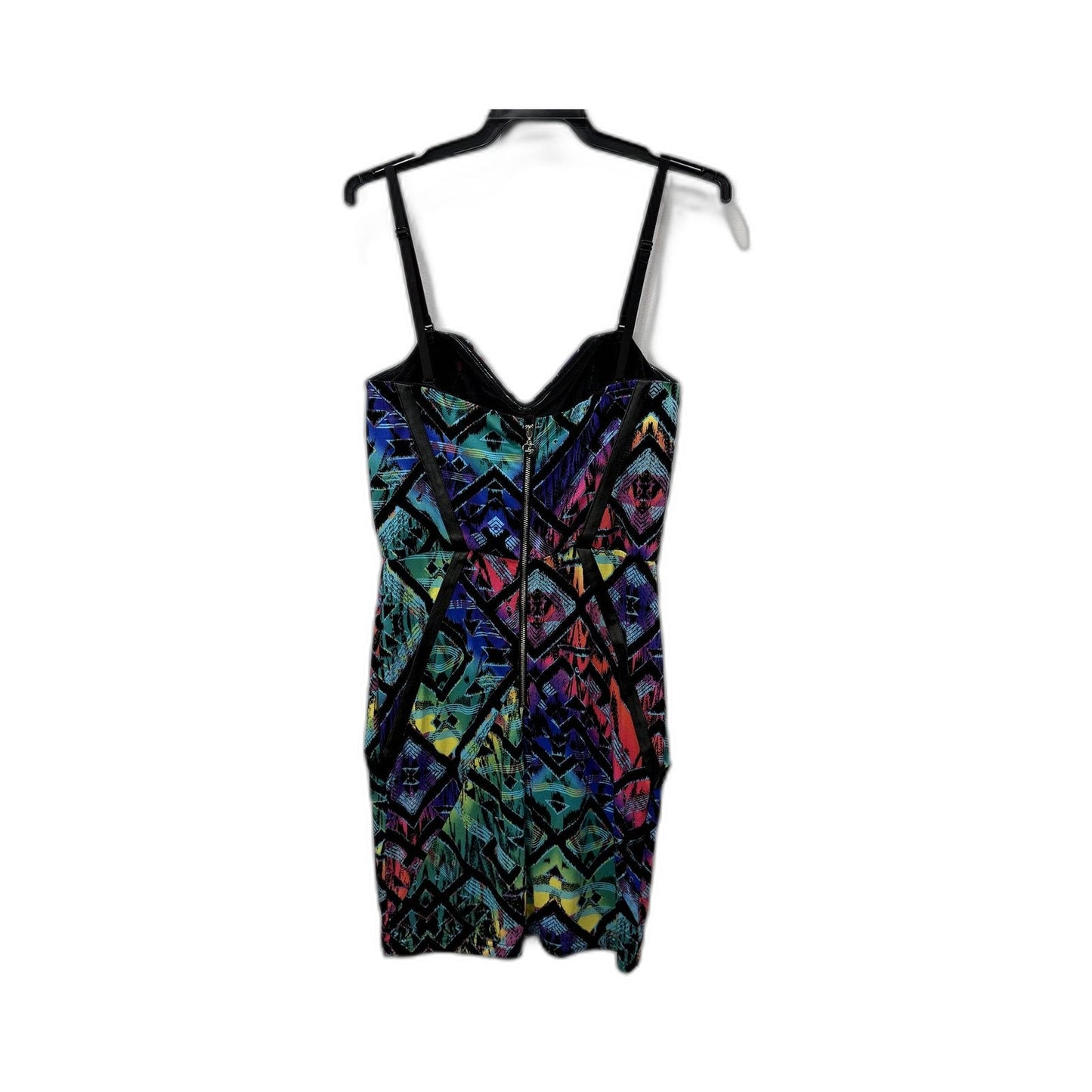 Lipsy Womens Bodycon Dress Abstract Multicolor Print Size 12
