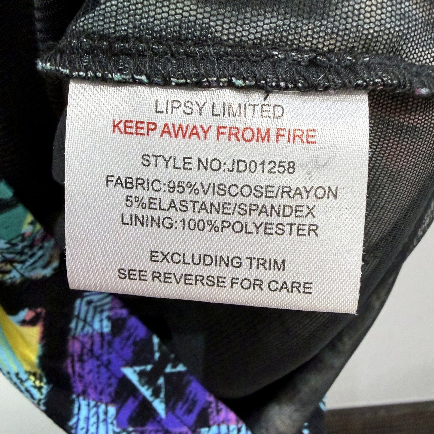 Lipsy Womens Bodycon Dress Abstract Multicolor Print Size 12