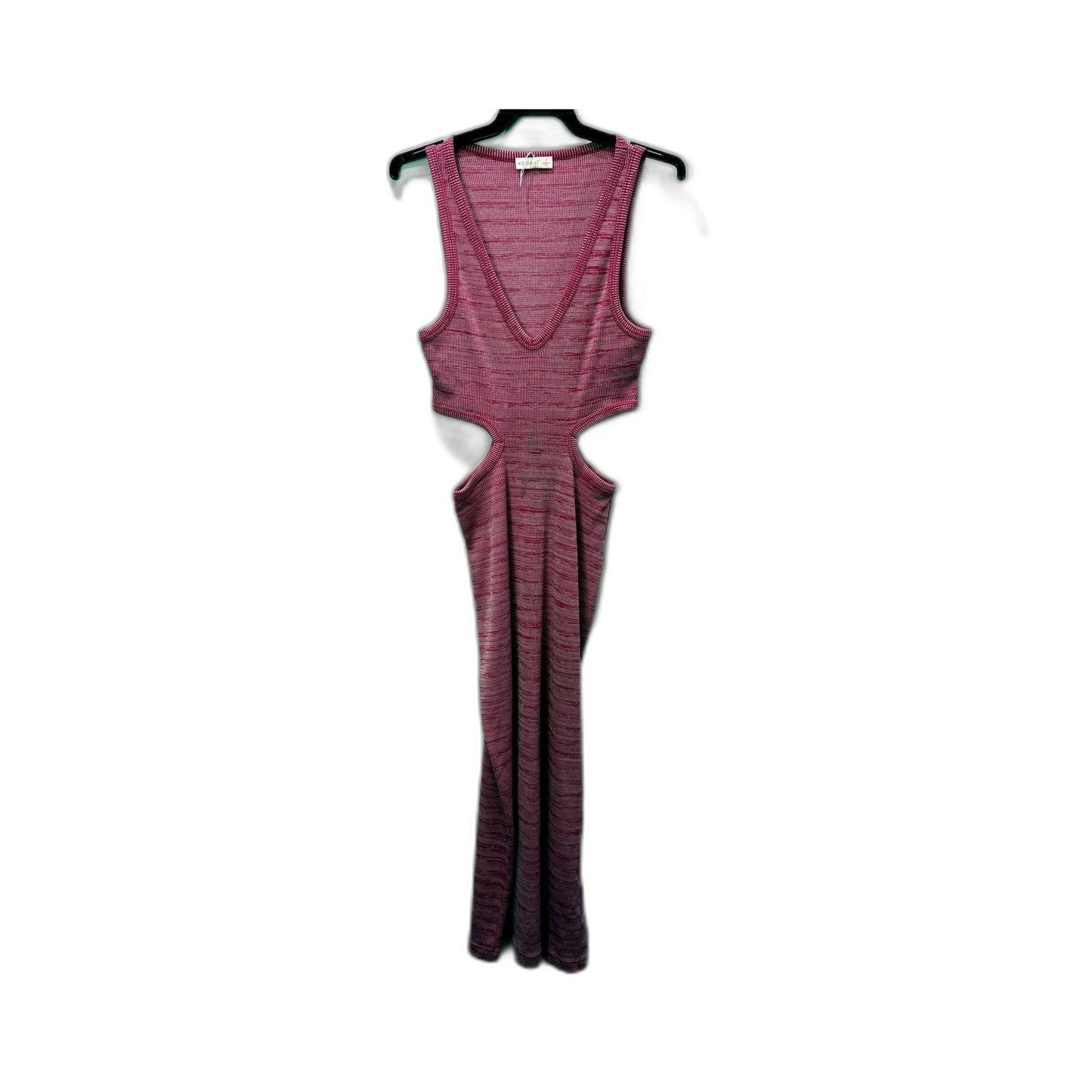 Kookai Womens Ribbed Knit Sleeveless Dress Cutout Detail Pink Size 2 NEW