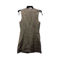 Witchery Womens Linen Sleeveless Button Front Vest in Beige, Size 6