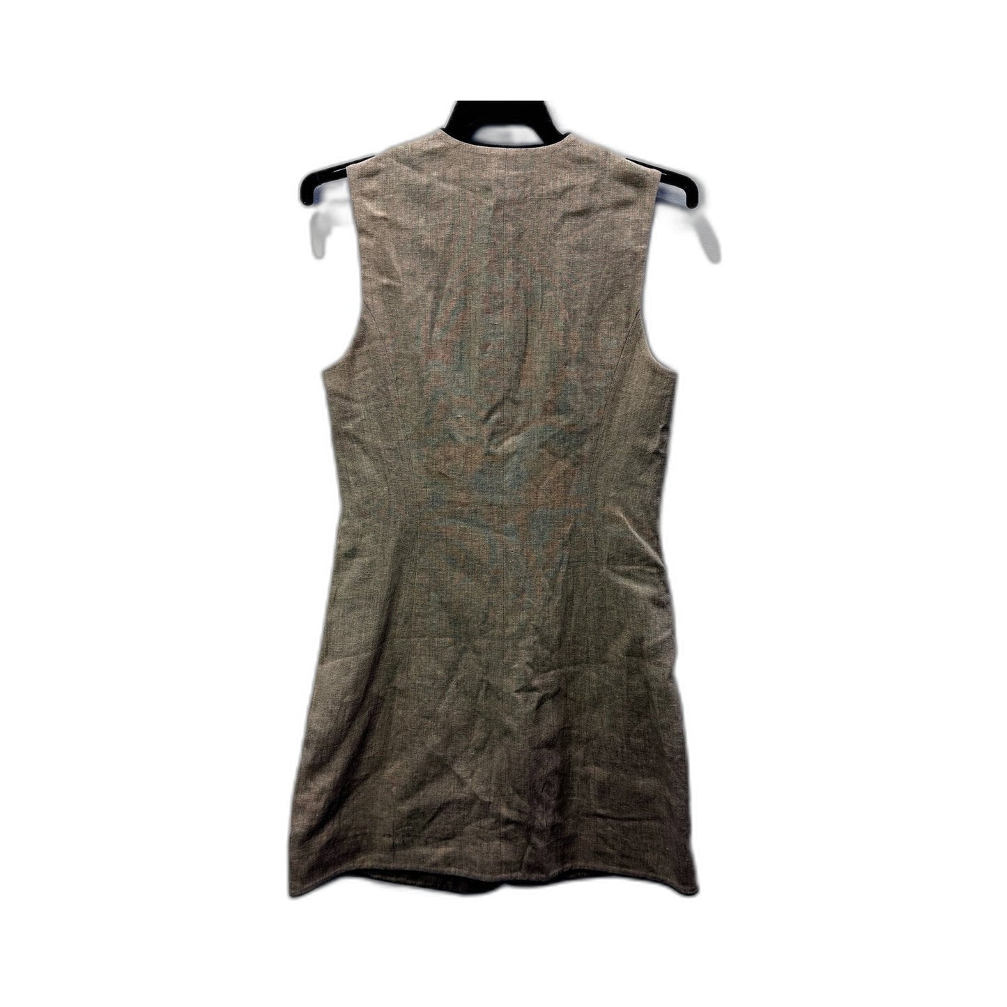 Witchery Womens Linen Sleeveless Button Front Vest in Beige, Size 6