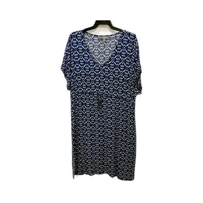 Suzanne Grae Womens Navy and White Patterned Viscose Summer Dress Size M