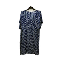 Suzanne Grae Womens Navy and White Patterned Viscose Summer Dress Size M