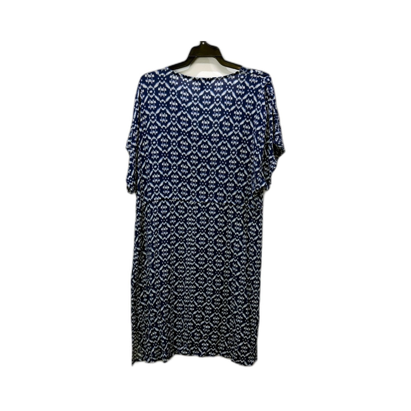 Suzanne Grae Womens Navy and White Patterned Viscose Summer Dress Size M