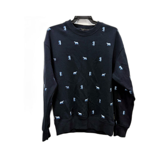 Scotch & Soda Mens Pullover Sweatshirt Navy Blue Cotton Blend Polar Bear Sz S