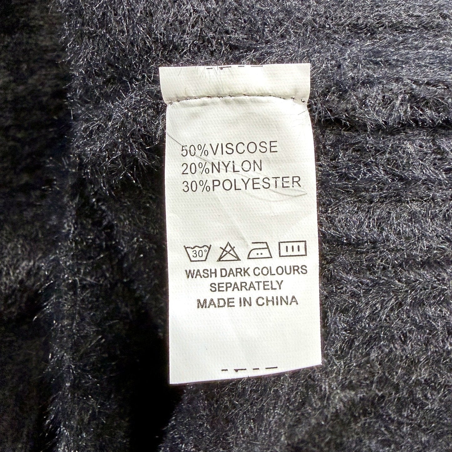 Hourglass Womens Fuzzy Mock Neck Pullover Sweater in Black, Medium Size