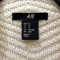 H&M Womens Oversized Cable Knit Cardigan Sweater in Beige, XS Size