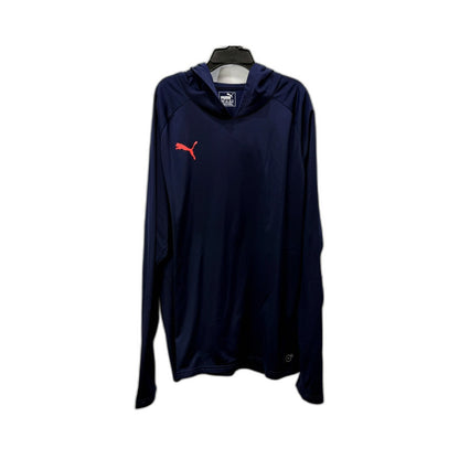 Puma Womens Navy Blue Hooded Pullover Sweatshirt with Thumbholes - XL NEW