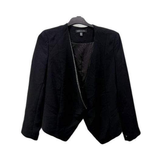 Forever New Womens Metallic Structured Blazer in Black, Size 12