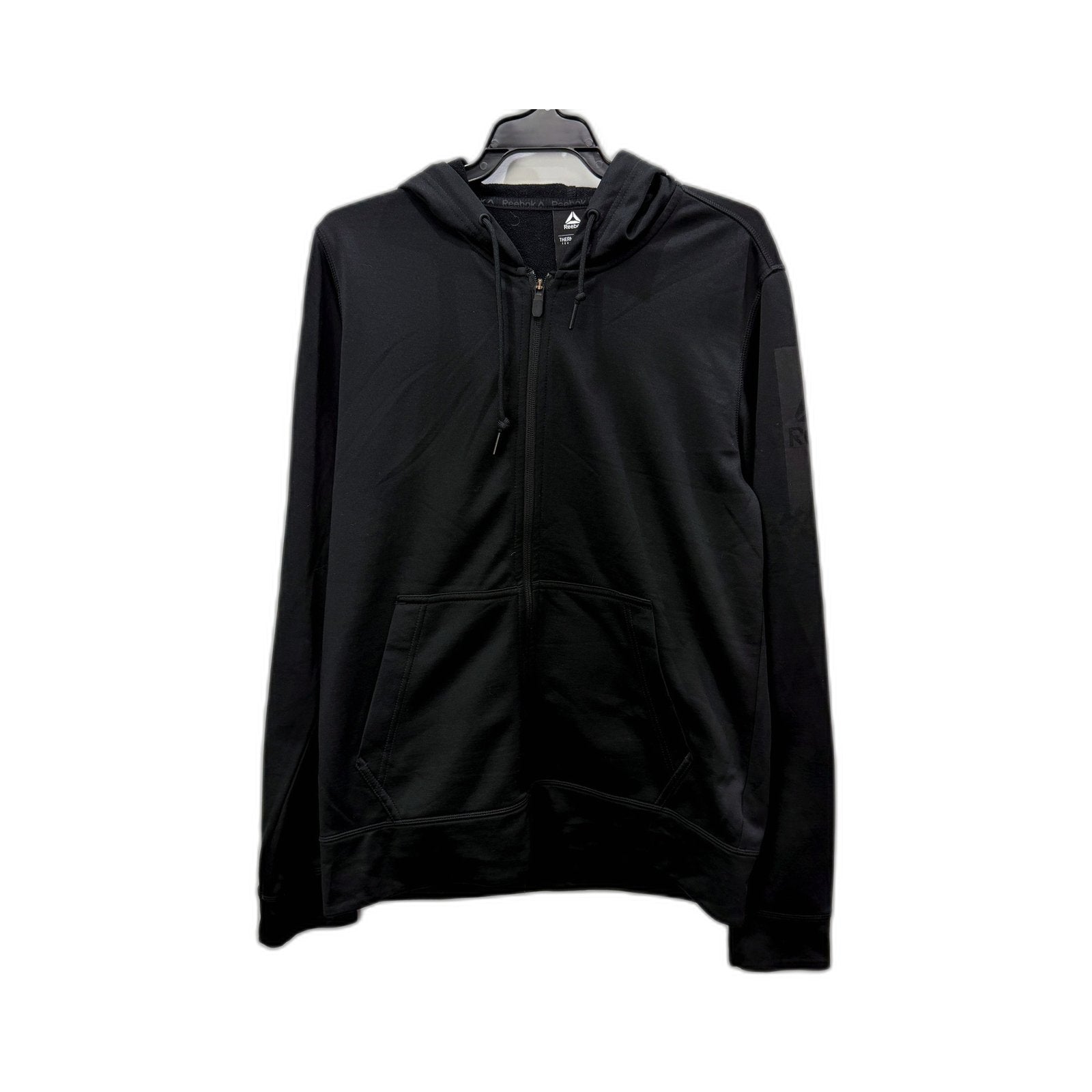 Reebok Womens Thermowarm Hoodie Black Polyester Lightweight Pullover Size M