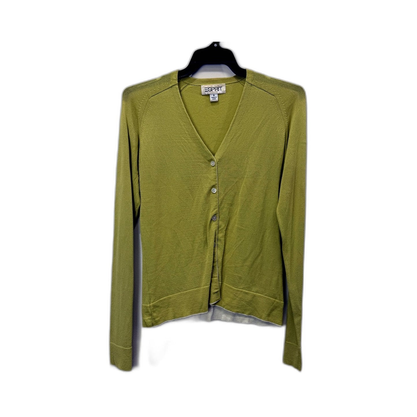 Esprit Womens Lime Green Rayon Blend Cardigan Sweater Size Small