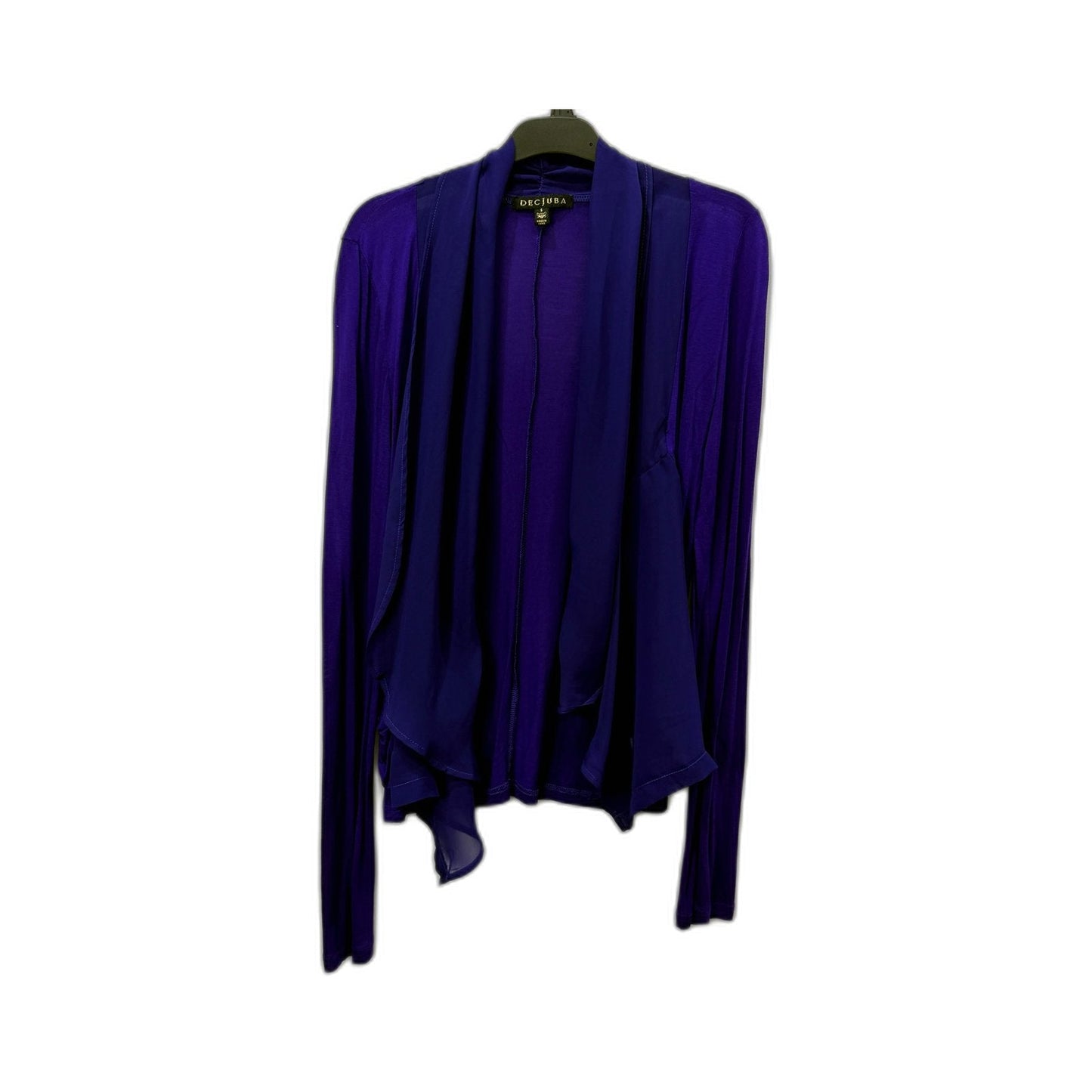 Decjuba Womens Draped Open Front Cardigan Sweater in Purple, Size S
