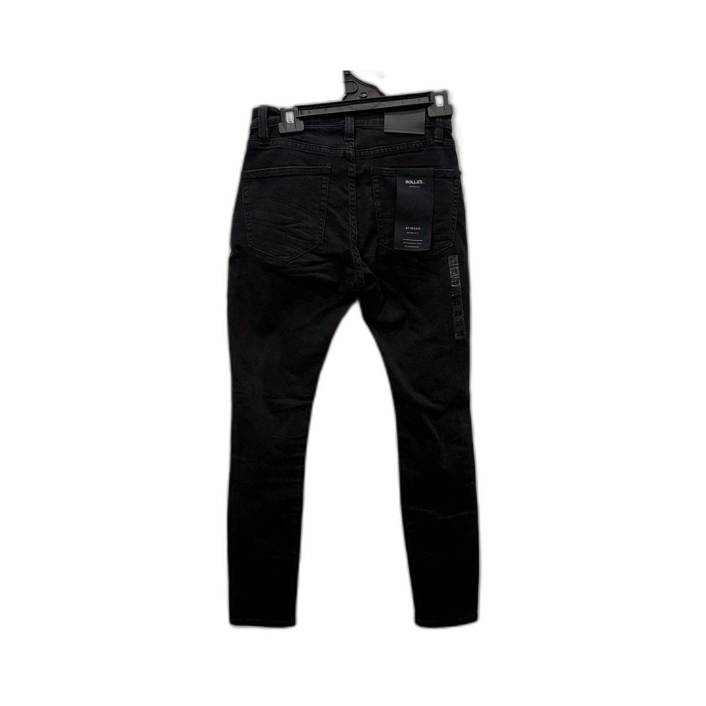 Rollas Womens Stinger Black Rip Skinny Jeans Distressed Denim Size 30/32 NEW