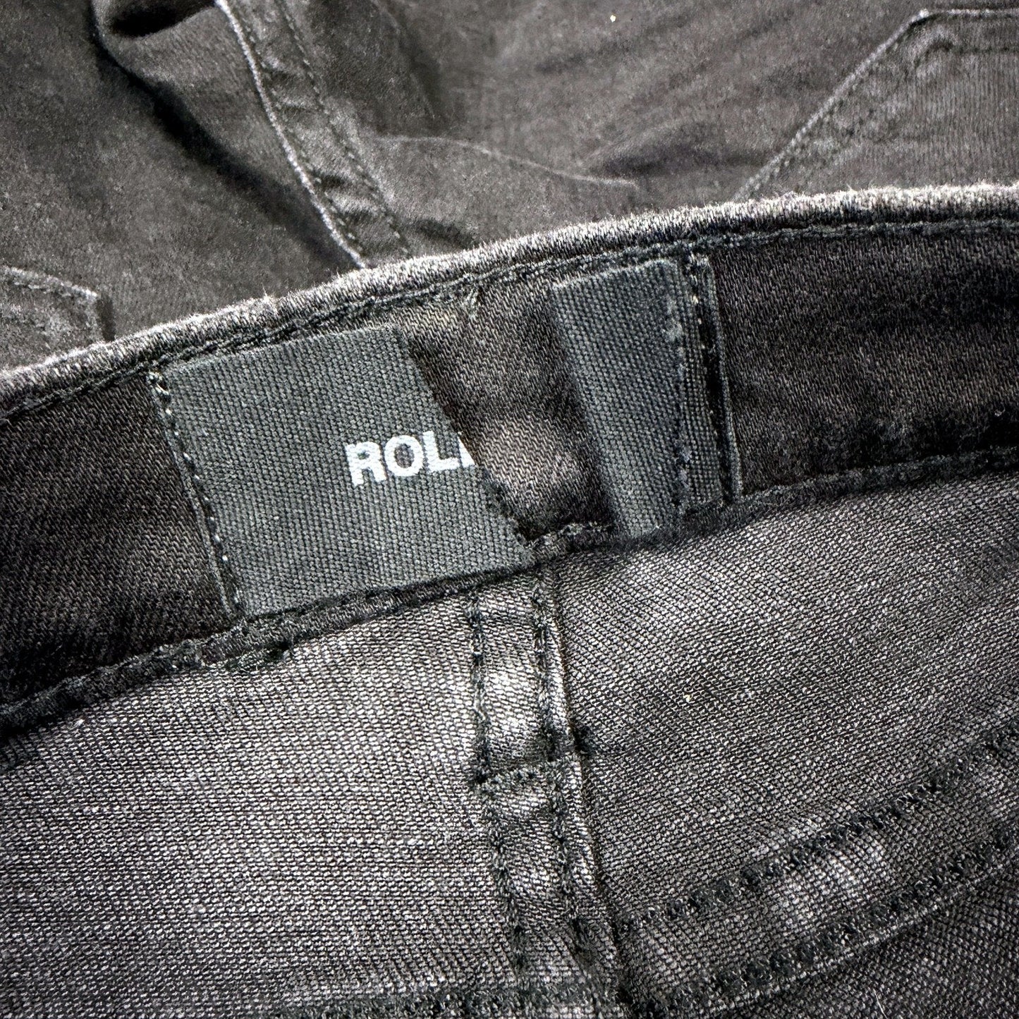 Rollas Womens Stinger Black Rip Skinny Jeans Distressed Denim Size 30/32 NEW