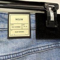 Neuw Mens Ray Tapered Supersonic Slim Fit Light Blue Jeans Size 36:34 NEW