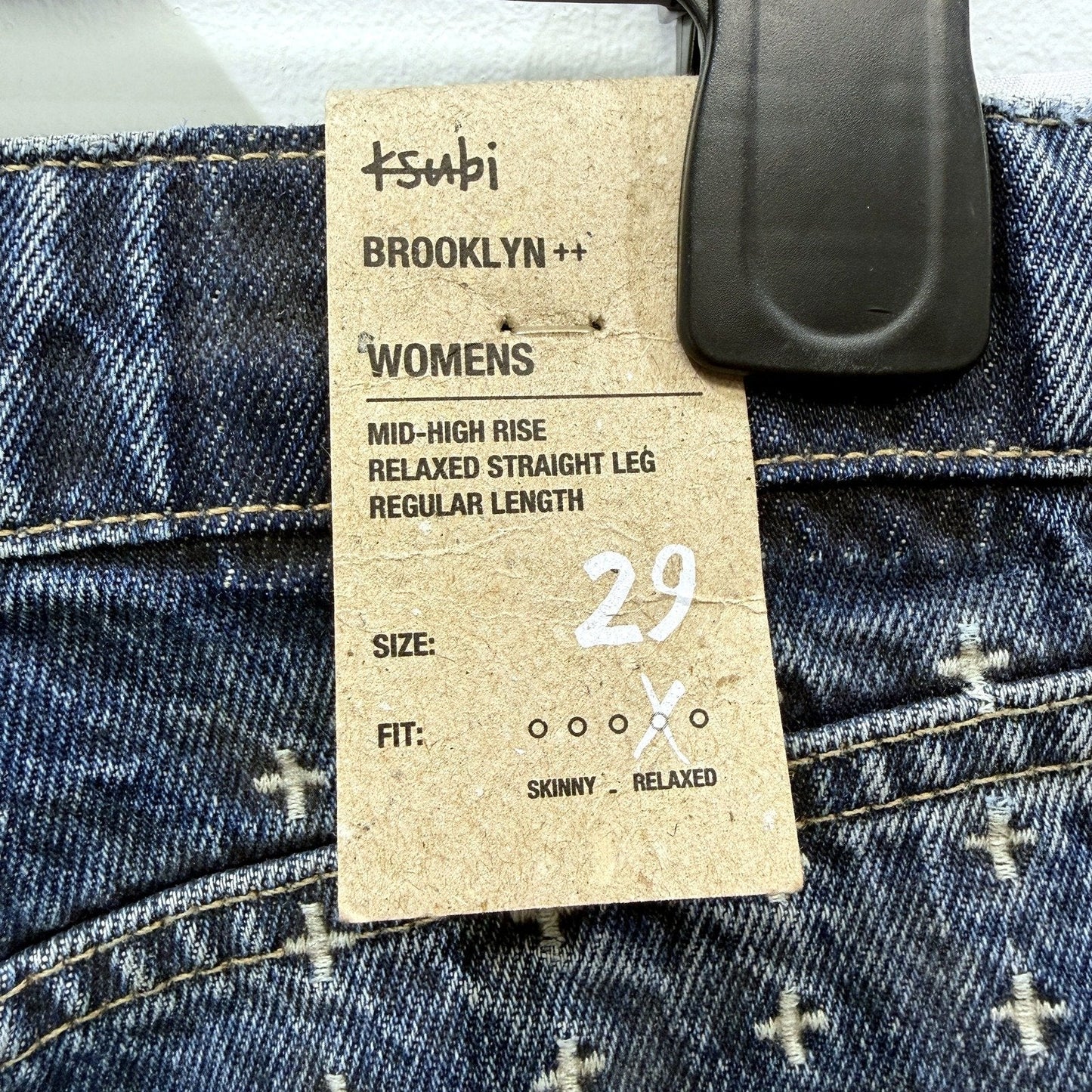 Ksubi Womens Brooklyn Jean Runaway Dark Blue Denim Regular Jeans Size 29 NEW