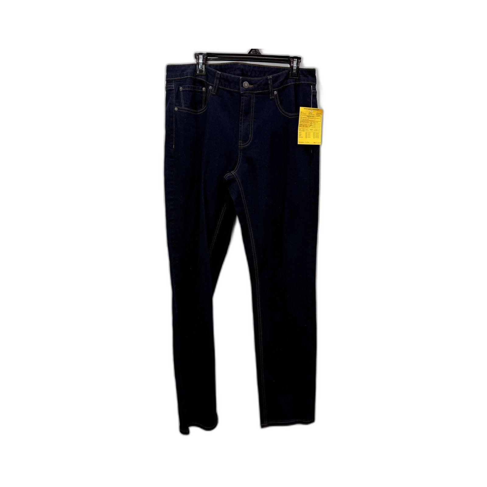 Maddox Mens Skinny Fit Dark Wash Jeans, W34 L34, Slim Leg Denim Pants Size NEW