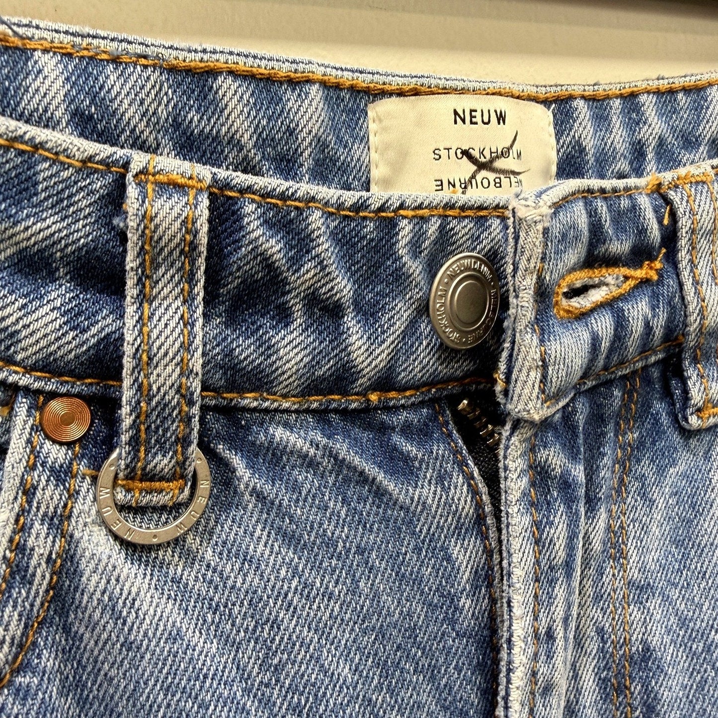 Neuw Womens Straight Leg Jeans Recycled Cotton High Waisted Blue Size 26 NEW