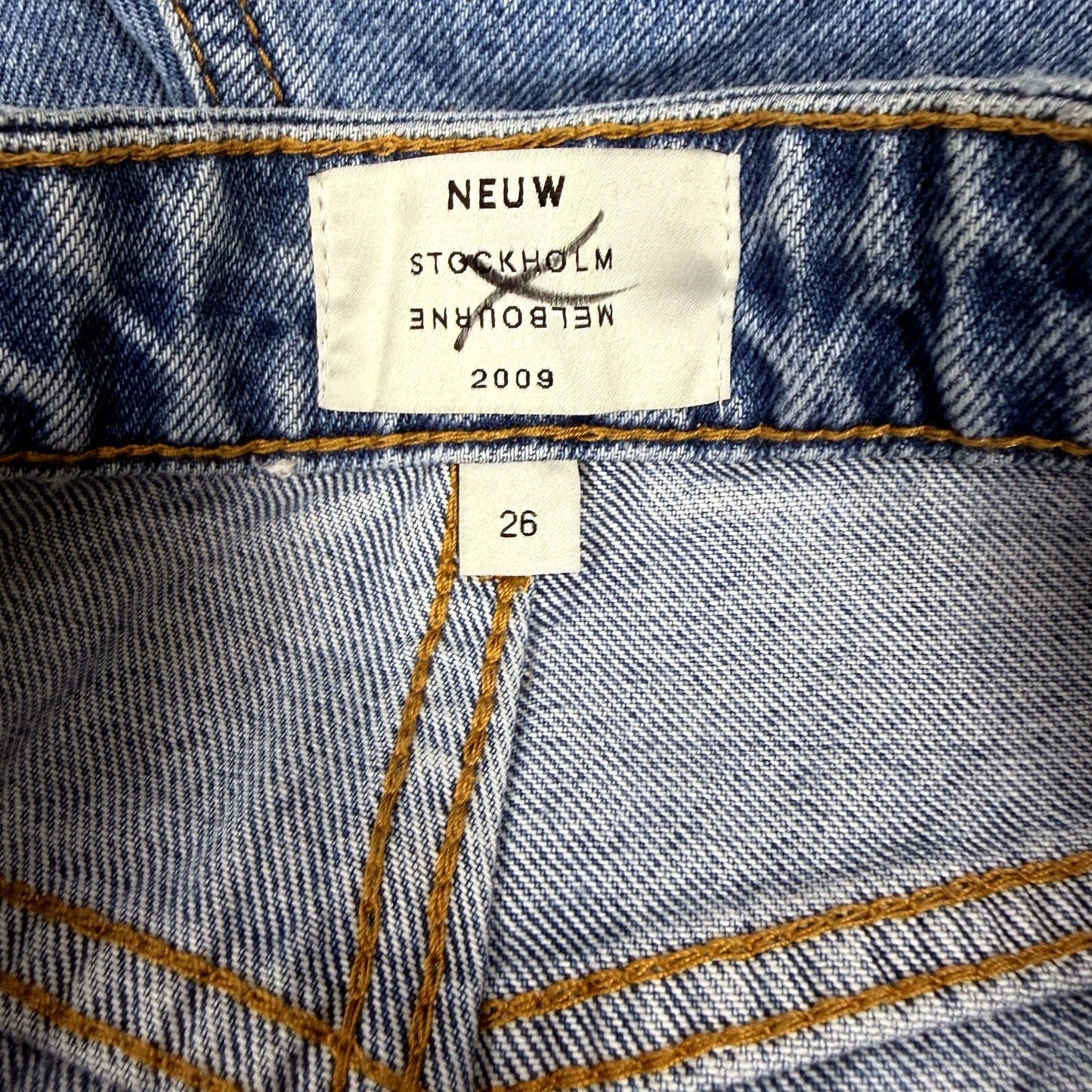Neuw Womens Straight Leg Jeans Recycled Cotton High Waisted Blue Size 26 NEW