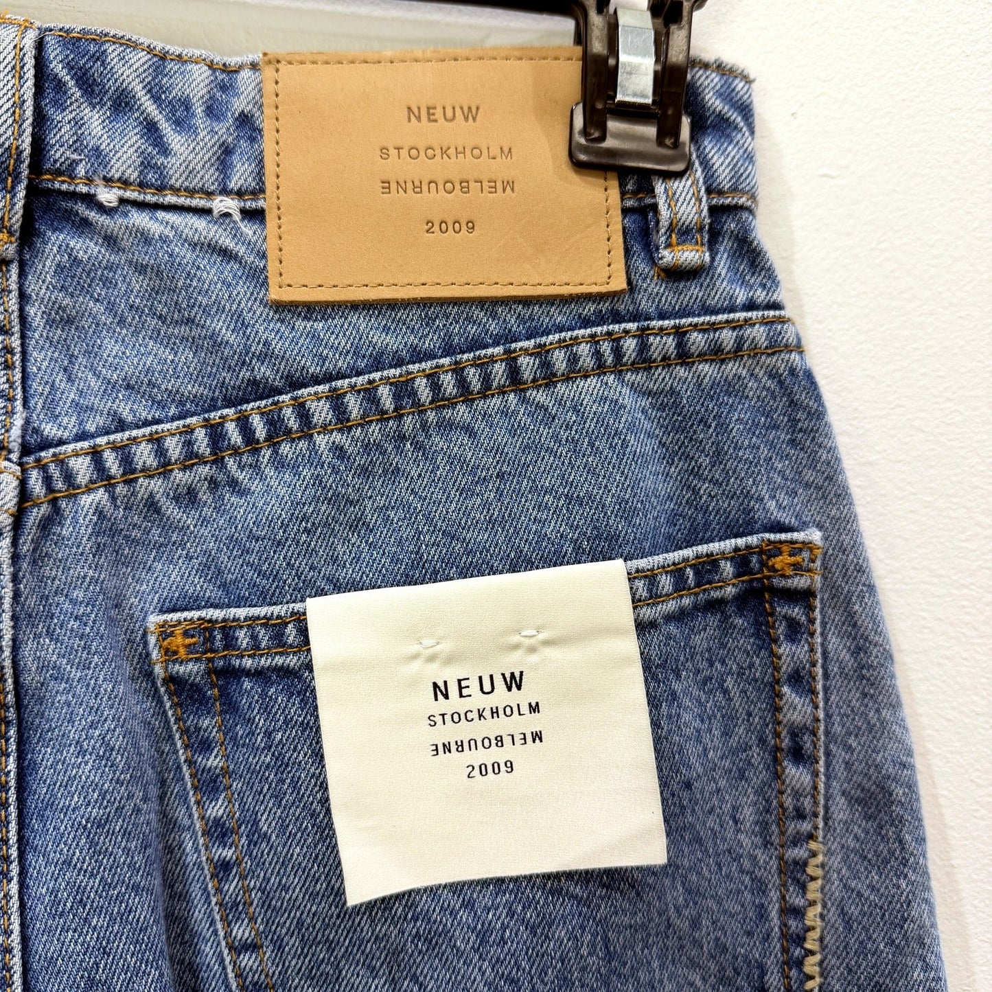 Neuw Womens Straight Leg Jeans Recycled Cotton High Waisted Blue Size 26 NEW
