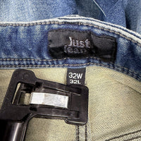 Just Jeans Mens Tapered Leg Dark Blue Denim 32W 32L NEW