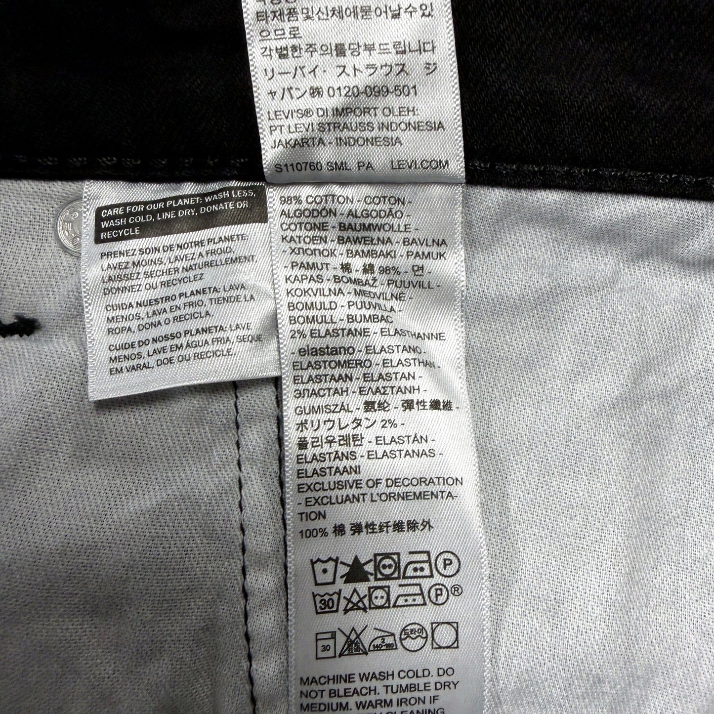 Levi's Mens 514 Straight Fit Black Cotton Stretch Jeans Size 42 x 30 NEW