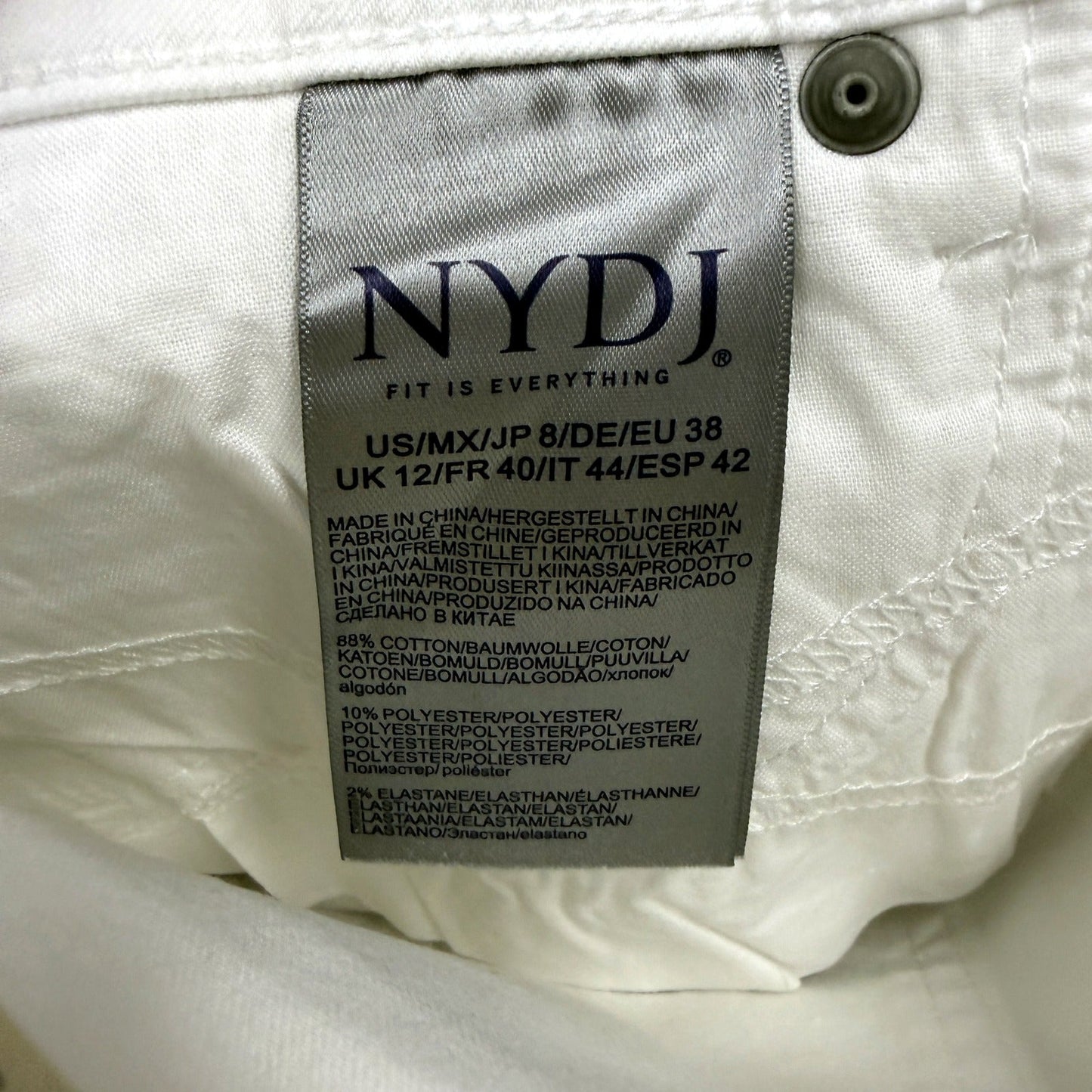 Marilyn Straight Womens Leg Optic White Cotton Jeans Size 12 NEW