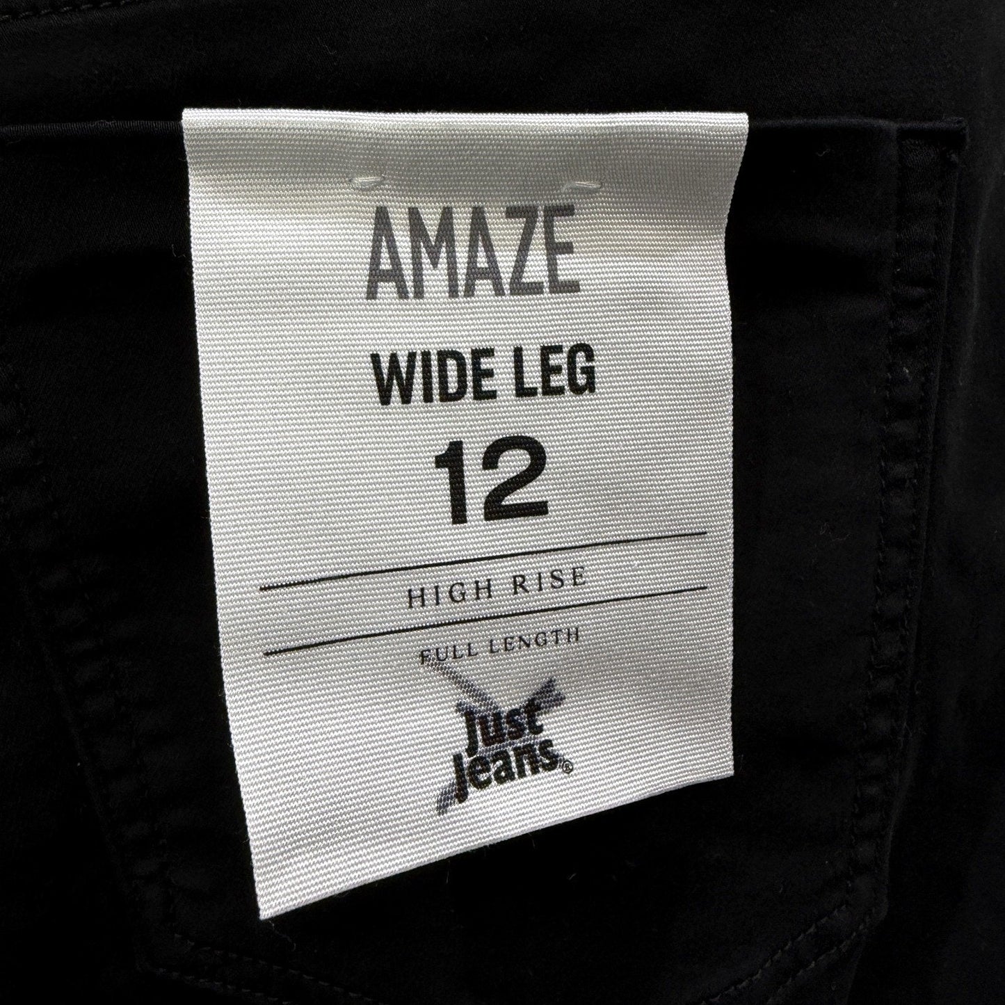 Just Jeans Womens Amaze Wide Leg Black Size 12 NEW
