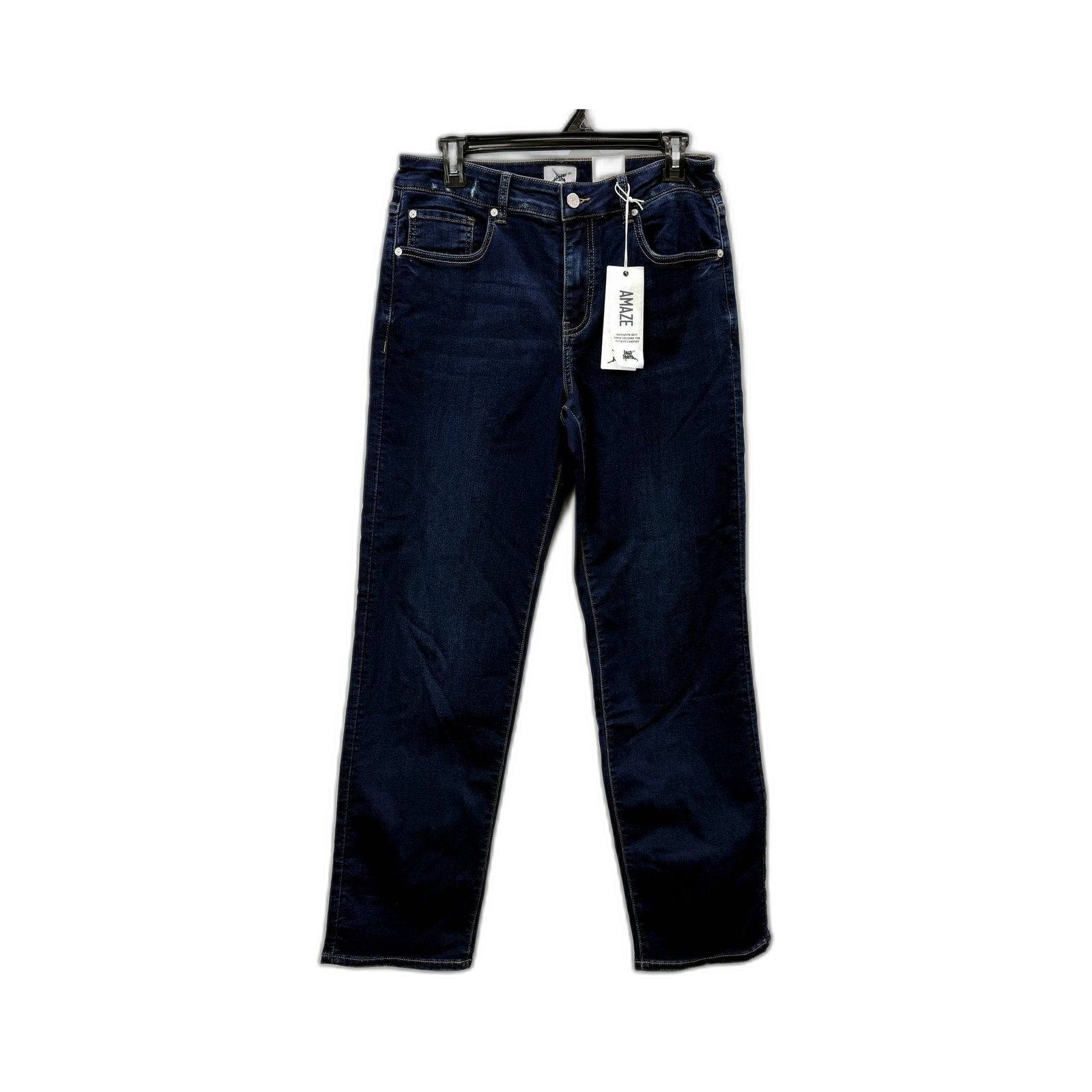 Just Jeans Womens Amaze Straight Leg Dark Blue Denim Size 12 NEW