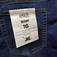 Just Jeans Womens Amaze High Rise Skinny Fit Dark Blue Size 16 NEW