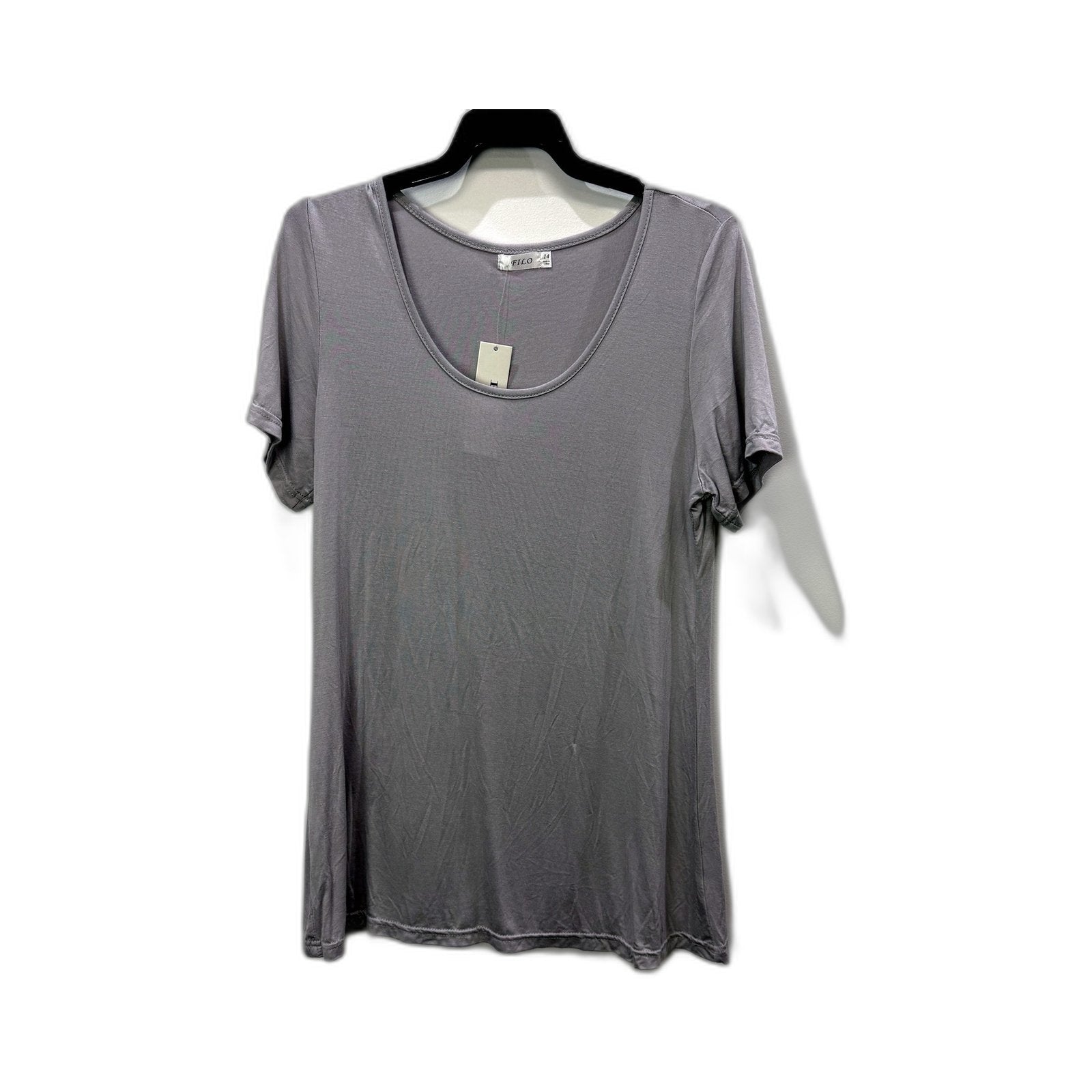FILO Womens T-Shirt Gray Pullover Sweatshirt Comfortable Casual Athleisure NEW