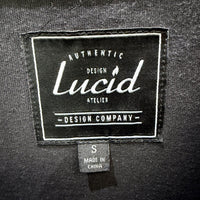 Lucid Mens Long Sleeve Graphic Tee Cotton Shirt in Black, Size S
