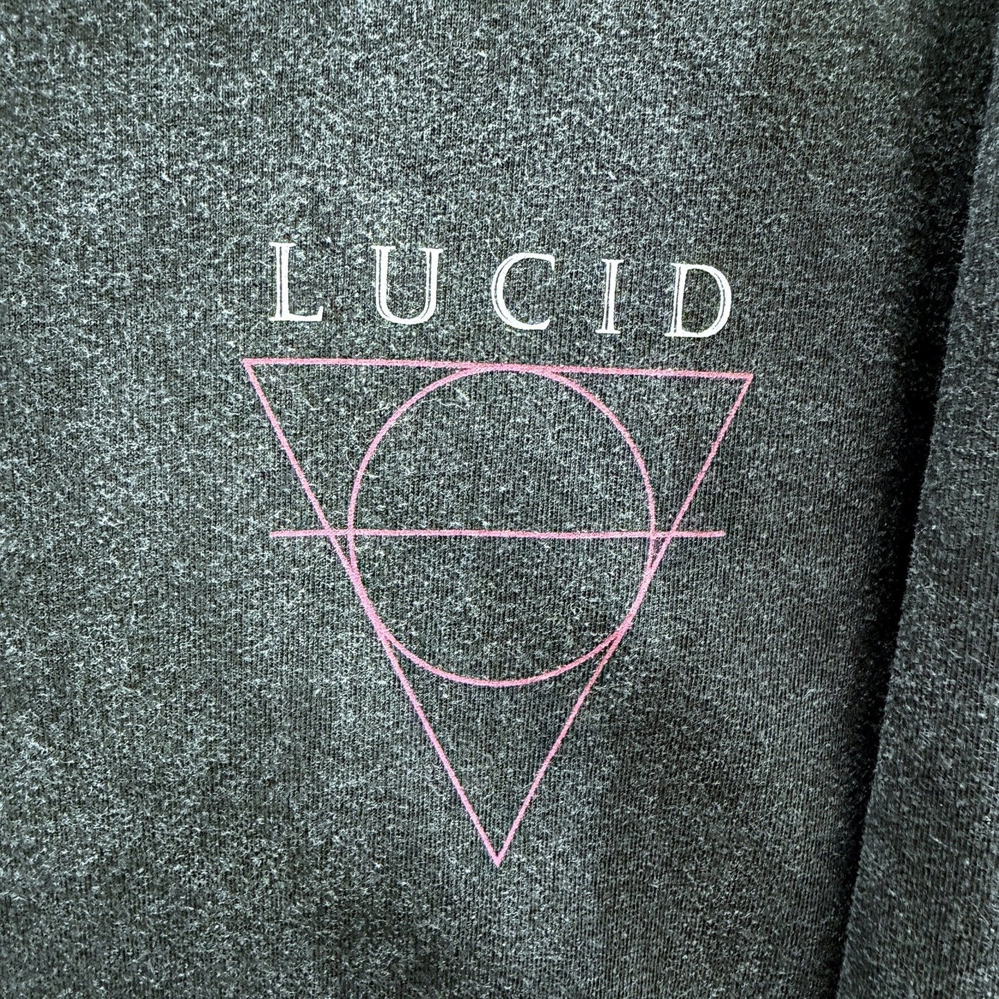 Lucid Mens Long Sleeve Graphic Tee Cotton Shirt in Black, Size S