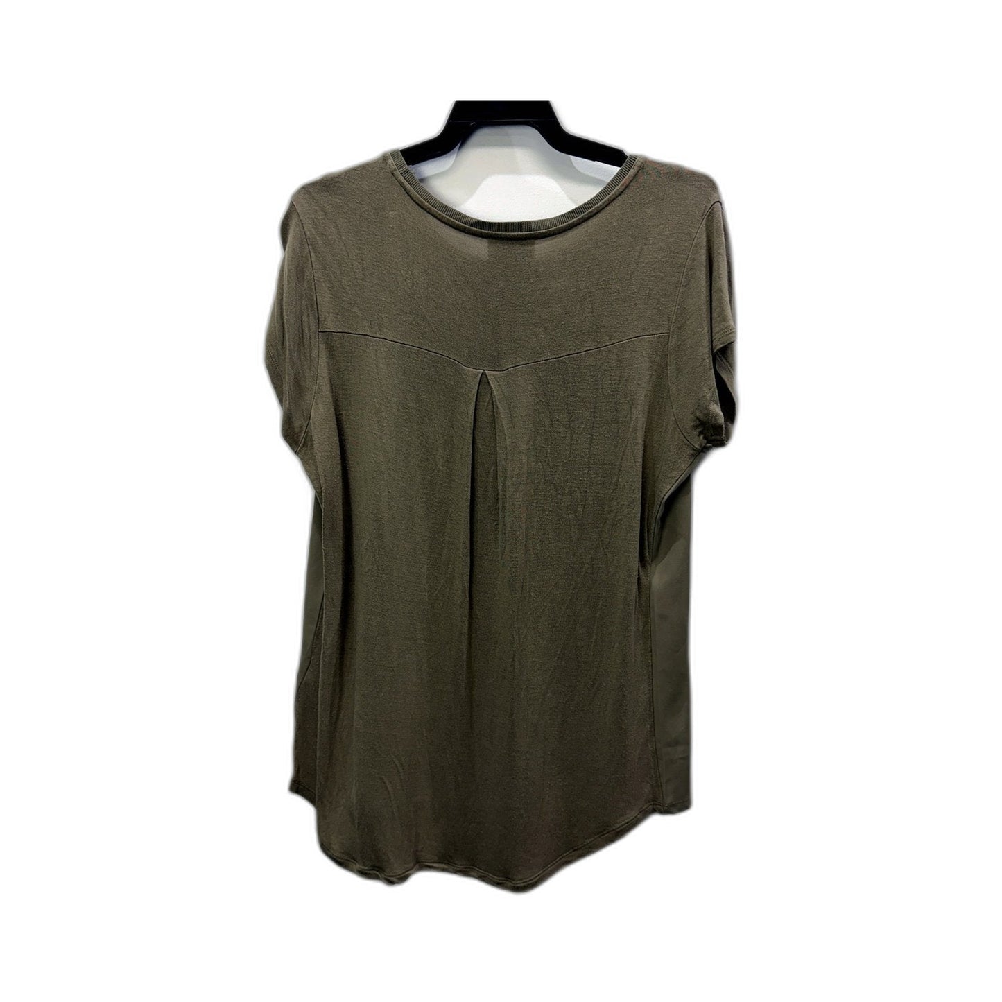 Witchery Womens Zip Shoulder Blouse Olive Green Casual Pullover Size M