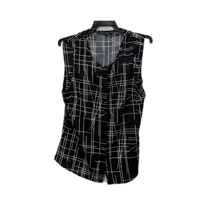 Portmans Womens Sleeveless Tank Shirt Black and White Grid Pattern Size 10