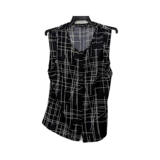 Portmans Womens Sleeveless Tank Shirt Black and White Grid Pattern Size 10