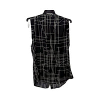 Portmans Womens Sleeveless Tank Shirt Black and White Grid Pattern Size 10