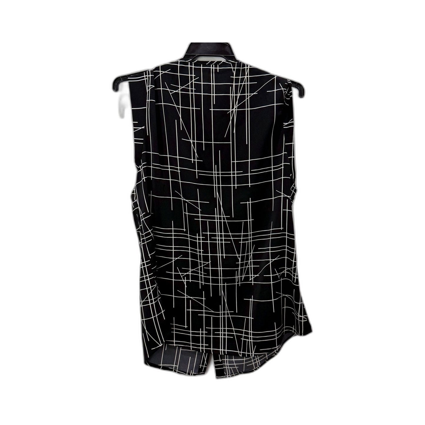 Portmans Womens Sleeveless Tank Shirt Black and White Grid Pattern Size 10