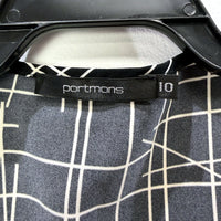 Portmans Womens Sleeveless Tank Shirt Black and White Grid Pattern Size 10